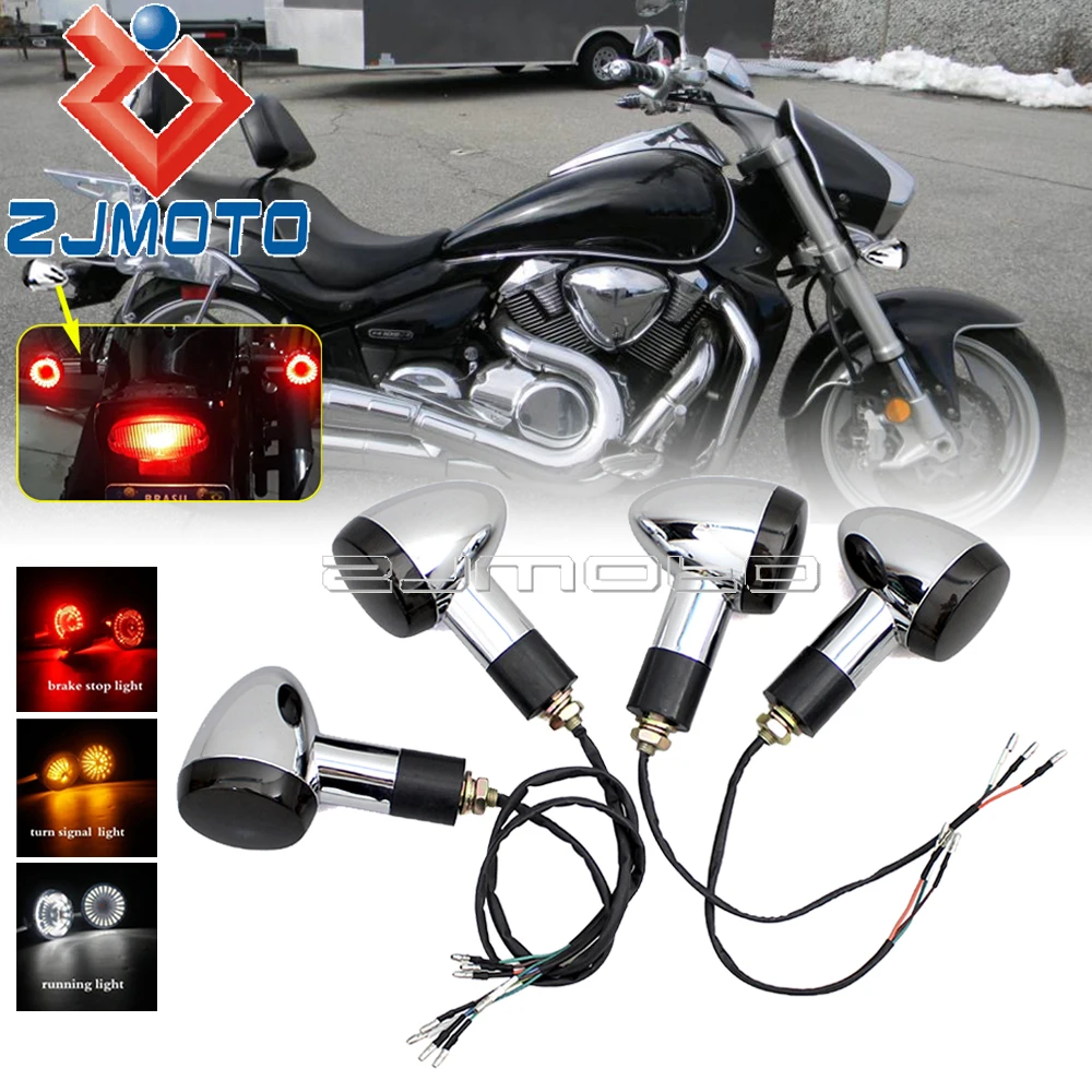LED Bullet Front Turn Signal Running Light Rear Brake Blinker Lamp Universal For Suzuki Boulevard M109R M90 Yamaha Harley Dyna
LED Bullet Front Turn Signal Running Light Rear Brake Blinker Lamp Universal For Suzuki Boulevard M109R M90 Yamaha Harley Dyna