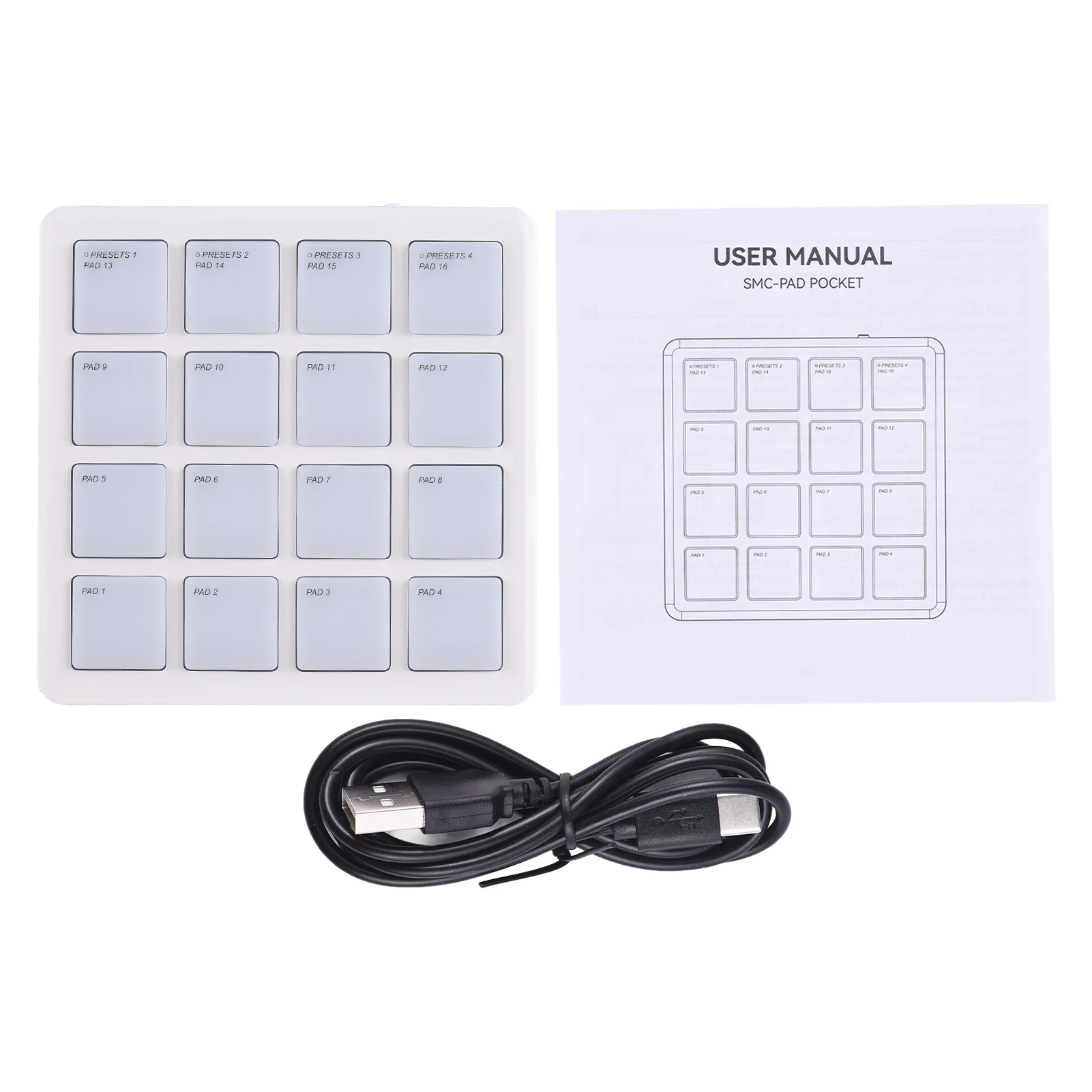 M-VAVE MIDI Controller Pad 16 Sensitive RGB Backlight Pads MIDI Keyboard Machine Connection Portable MIDI Pad