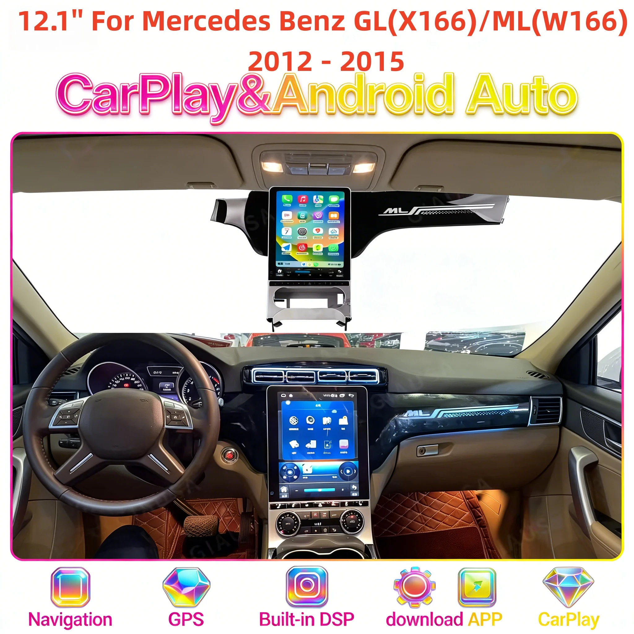 Automotive Multimedia Stereo Android Auto For Benz GL ML X166 W166 2012-2015 Wireless CarPlay Head unit Touch Screen GPS 12.1''
Automotive Multimedia Stereo Android Auto For Benz GL ML X166 W166 2012-2015 Wireless CarPlay Head unit Touch Screen GPS 12.1''