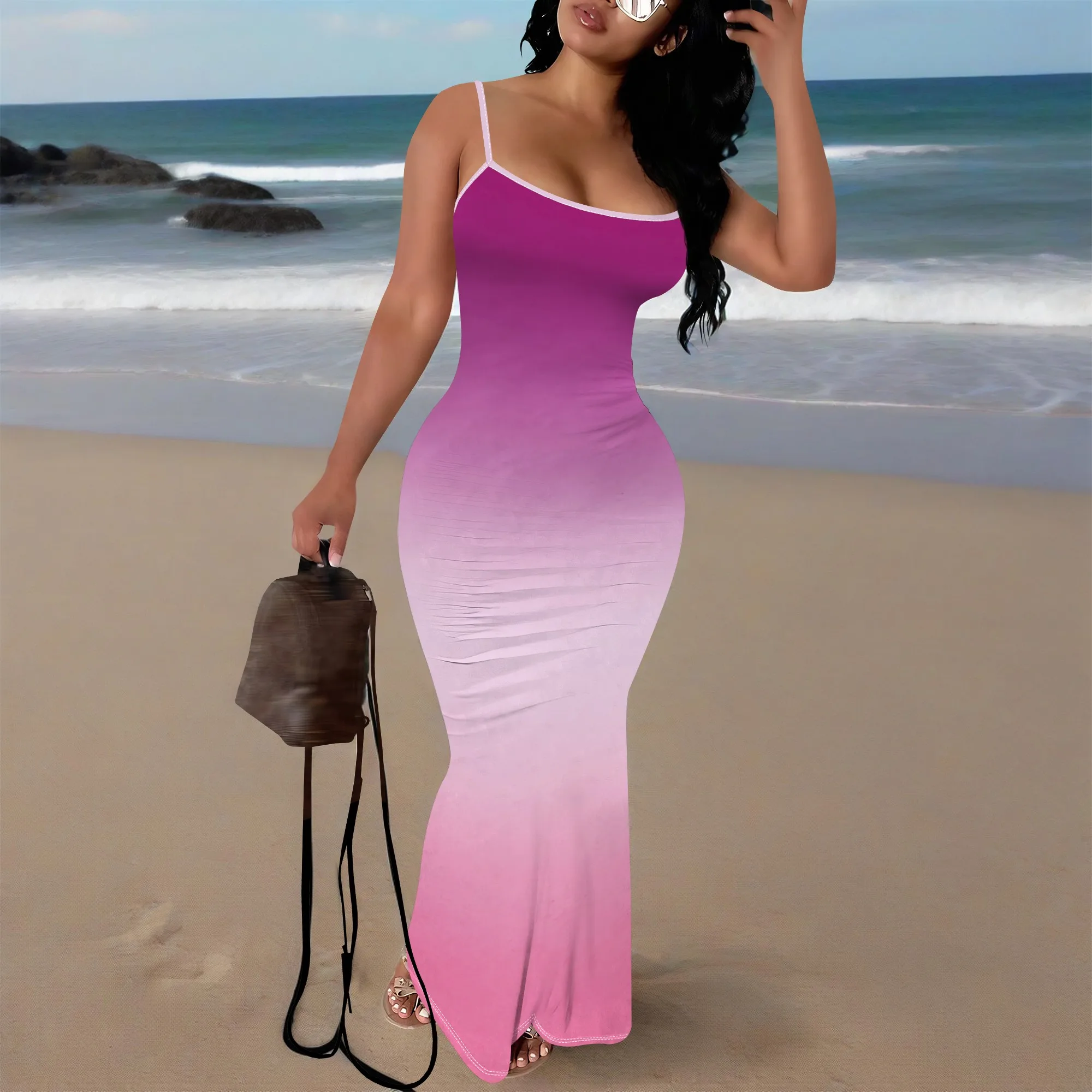 Purple Pink Ombre Bodycon Maxi Dress for Women XS-3XL Spaghetti Strap Summer Night Out or Beach Vacation Look Sexy Style
Purple Pink Ombre Bodycon Maxi Dress for Women XS-3XL Spaghetti Strap Summer Night Out or Beach Vacation Look Sexy Style