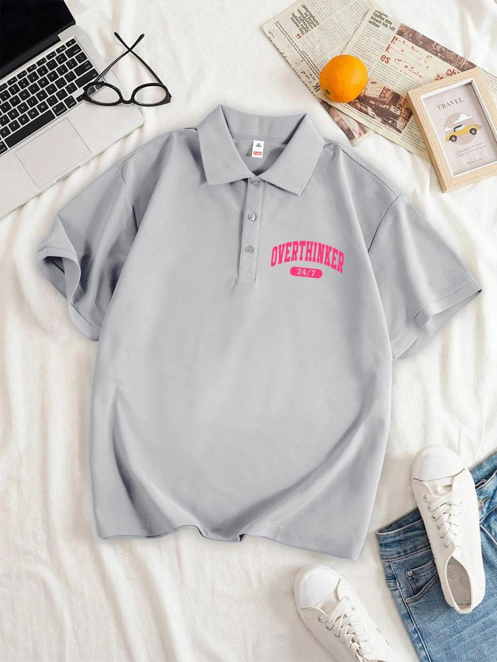 Overthinger 7/24 Printing Polo Shirt Womens Summer Comfortable Breathable Soft Revers Shirts All-Match Casual Womans Clothes
Overthinger 7/24 Printing Polo Shirt Womens Summer Comfortable Breathable Soft Revers Shirts All-Match Casual Womans Clothes