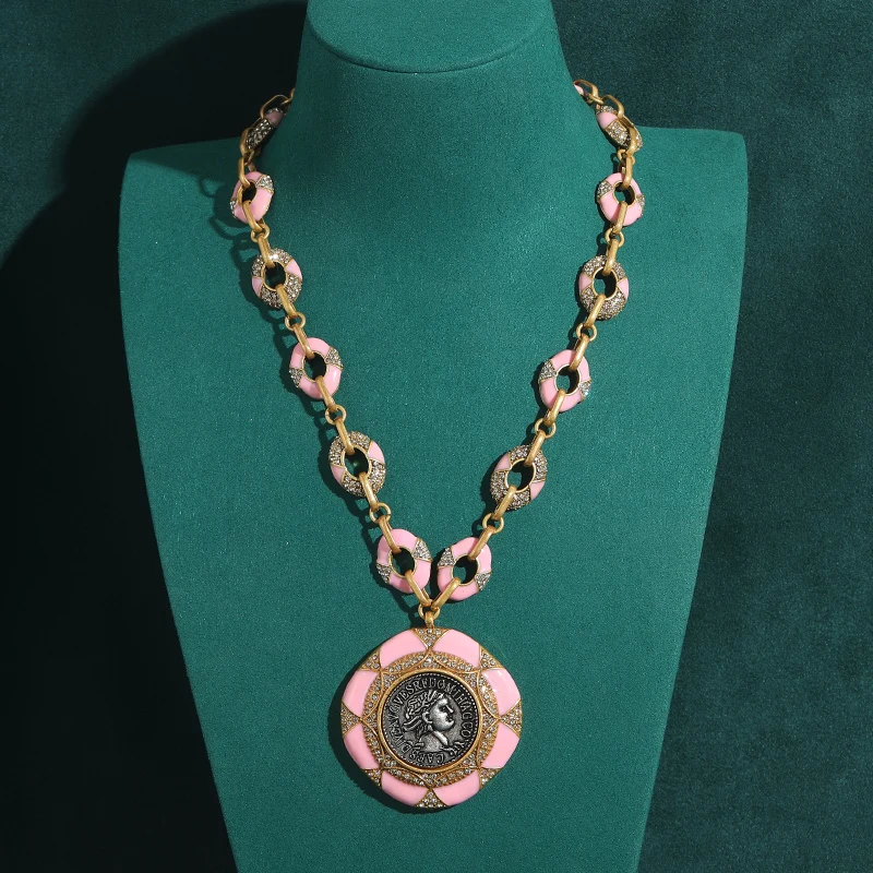 Vintage Antique Gold Color Pink Ancient Coin Pendants and Necklaces Cameo Beauty's Head Retro Accessories For Women Jewelry
Vintage Antique Gold Color Pink Ancient Coin Pendants and Necklaces Cameo Beauty's Head Retro Accessories For Women Jewelry