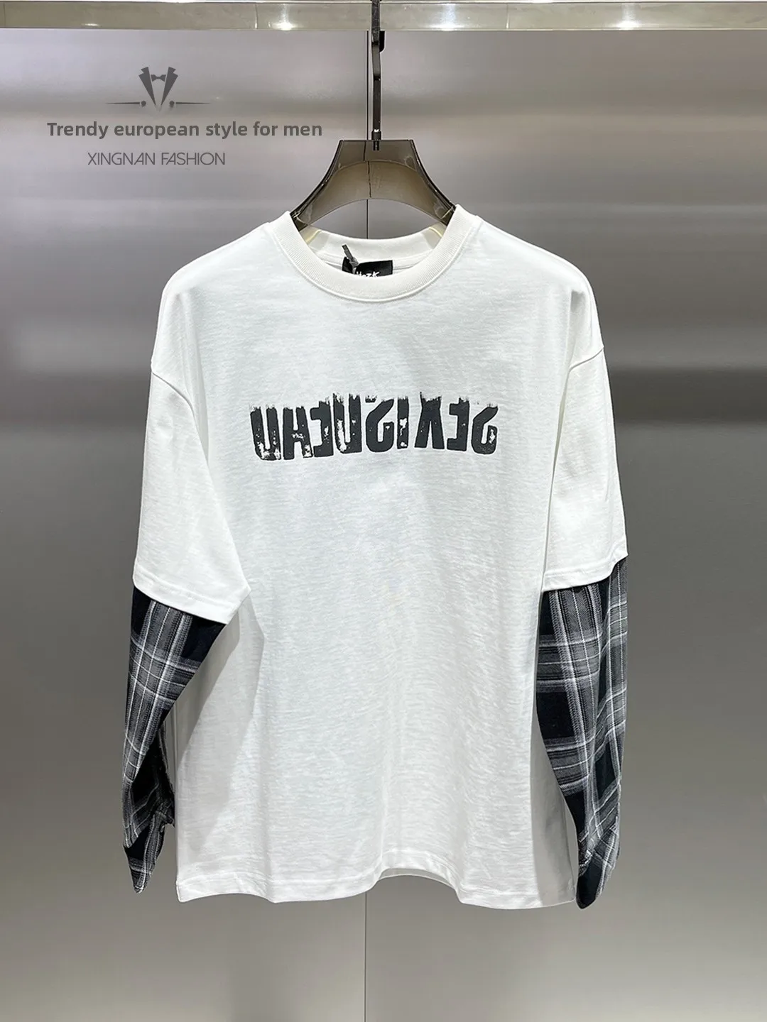 Spring Faion Plaid Splicing Loose oulder Long Sve Men's Hoodie Personalized Letter Print Casual Comfortable Cotton Pol...
Spring Faion Plaid Splicing Loose oulder Long Sve Men's Hoodie Personalized Letter Print Casual Comfortable Cotton Pol...