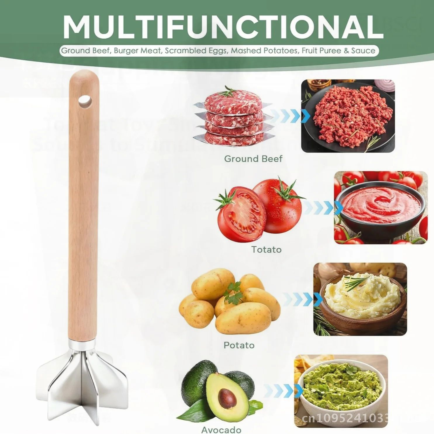 Stainless Steel 304 6-Blade Meat Chopper Potato Masher Kitchen Knife for Household Chicken Meat Grinder Modern Minimalist Design
Stainless Steel 304 6-Blade Meat Chopper Potato Masher Kitchen Knife for Household Chicken Meat Grinder Modern Minimalist Design