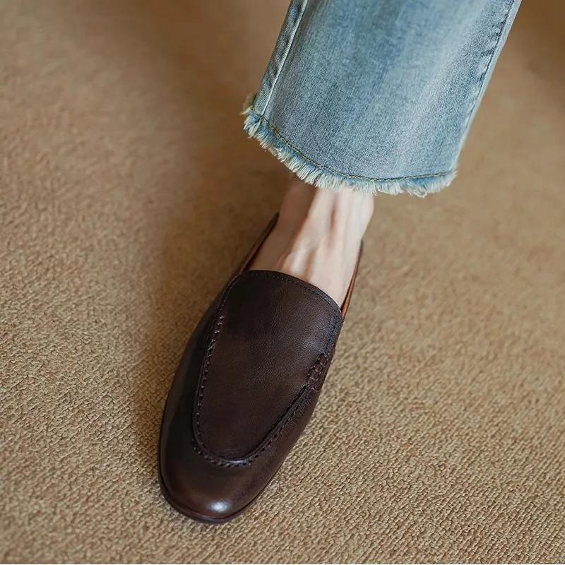 Women Flats Spring Autumn Slip On Women Simple Shoes Round Toe Daily Quality Flats Horsehide Flat Shoes Vintage Casual Loafers
Women Flats Spring Autumn Slip On Women Simple Shoes Round Toe Daily Quality Flats Horsehide Flat Shoes Vintage Casual Loafers