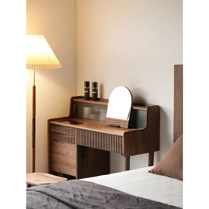 Black walnut dresser, all solid wood light luxury makeup table, bedroom multi-functional integrated makeup table
Black walnut dresser, all solid wood light luxury makeup table, bedroom multi-functional integrated makeup table
