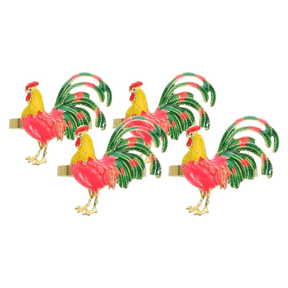 4 Pcs Rooster Napkin Ring Silver Metal Chicken Napkins Rings Birds Holder Enamel Coating Dining Table Home Hotel Restaurant
4 Pcs Rooster Napkin Ring Silver Metal Chicken Napkins Rings Birds Holder Enamel Coating Dining Table Home Hotel Restaurant