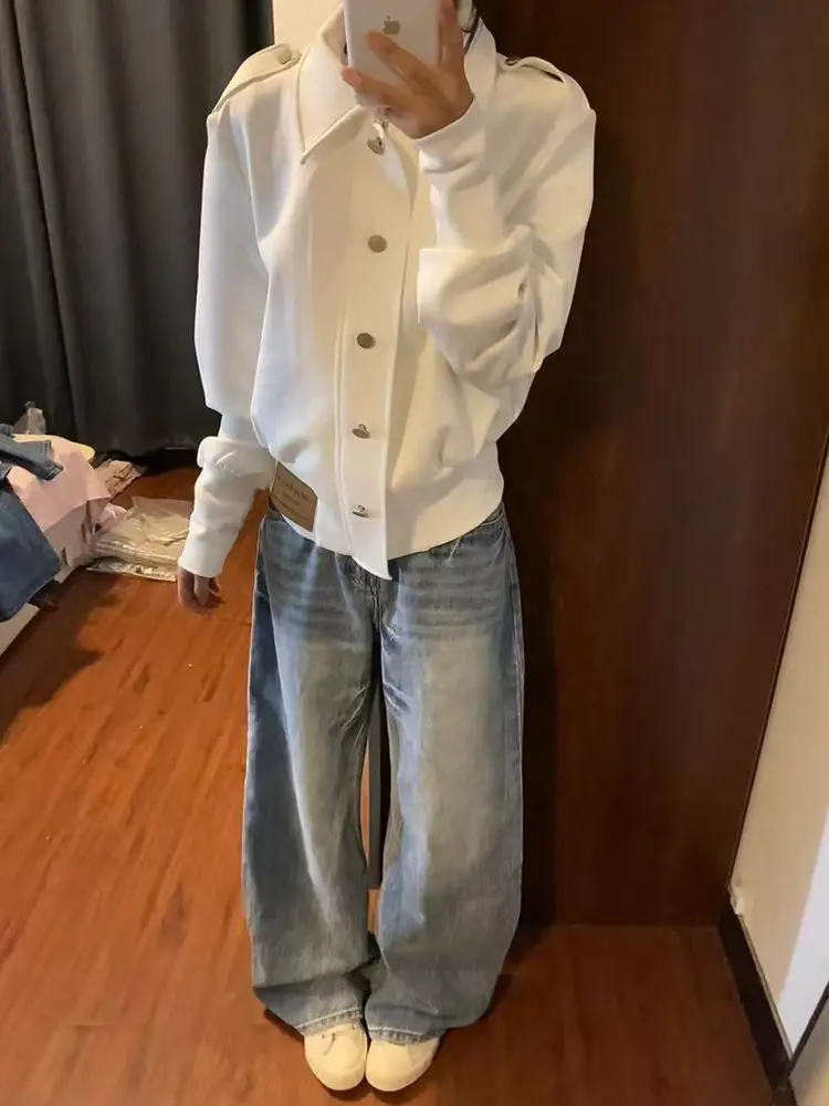 American Retro Collar ort Jaet Women's Autumn Winter Loose Slimming Baseball orm Design Sensation Outerwear
American Retro Collar ort Jaet Women's Autumn Winter Loose Slimming Baseball orm Design Sensation Outerwear