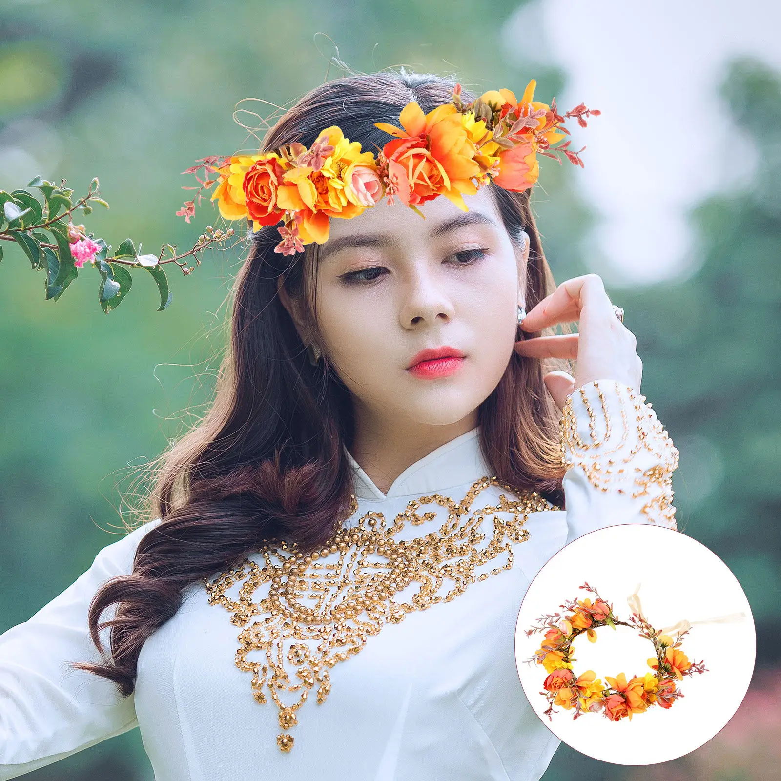 Sunflower Rose Flower Crown Floral Headband Handmade Comfortable Hair Accessory for Wedding Party Halloween Day of The Dead
Sunflower Rose Flower Crown Floral Headband Handmade Comfortable Hair Accessory for Wedding Party Halloween Day of The Dead