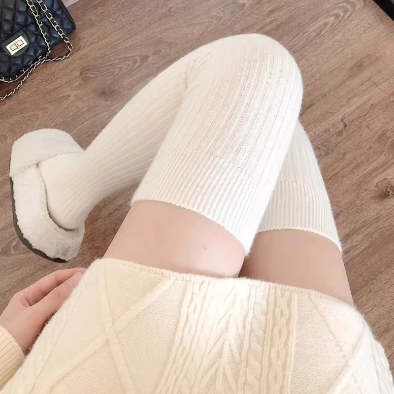 Wool Socks Woman Autumn/Winter Solid Color Thigh High Medias Lolita Thick Warm Stockings Black White Long Leg Socks for Female
Wool Socks Woman Autumn/Winter Solid Color Thigh High Medias Lolita Thick Warm Stockings Black White Long Leg Socks for Female