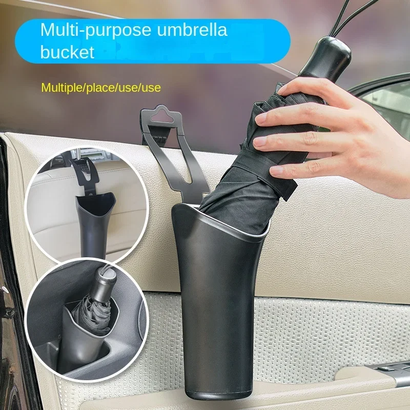 Car Umbrella Storage Bucket Black Plastic Holder Multifunctional Barrel with Hook Trash Storage Box Universal Auto Storage Tools
Car Umbrella Storage Bucket Black Plastic Holder Multifunctional Barrel with Hook Trash Storage Box Universal Auto Storage Tools