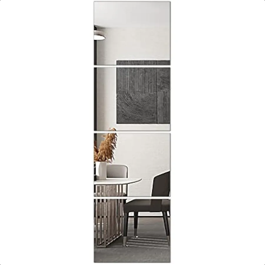 Glass Full Length Wall Mirror Tiles 14'' x 12'' x 4PCS Full Body Mirror for Bedroom Full Length Mirror Wall Mounted for Home Gy
Glass Full Length Wall Mirror Tiles 14'' x 12'' x 4PCS Full Body Mirror for Bedroom Full Length Mirror Wall Mounted for Home Gy