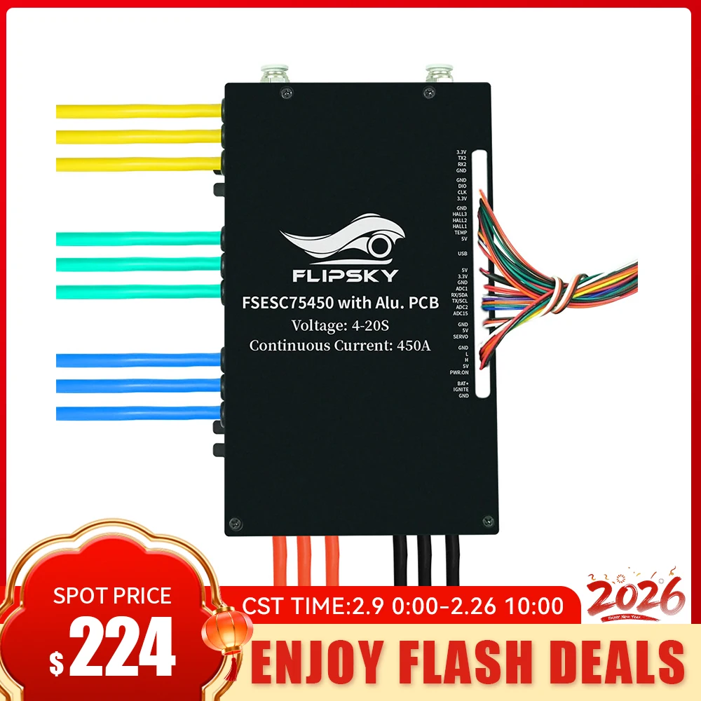 Flipsky FSESC 75450 84V High Current 450A ESC Base On Vesc With Aluminum Case Water Cooling Enclosure For E-Foil Fighting Robot
Flipsky FSESC 75450 84V High Current 450A ESC Base On Vesc With Aluminum Case Water Cooling Enclosure For E-Foil Fighting Robot