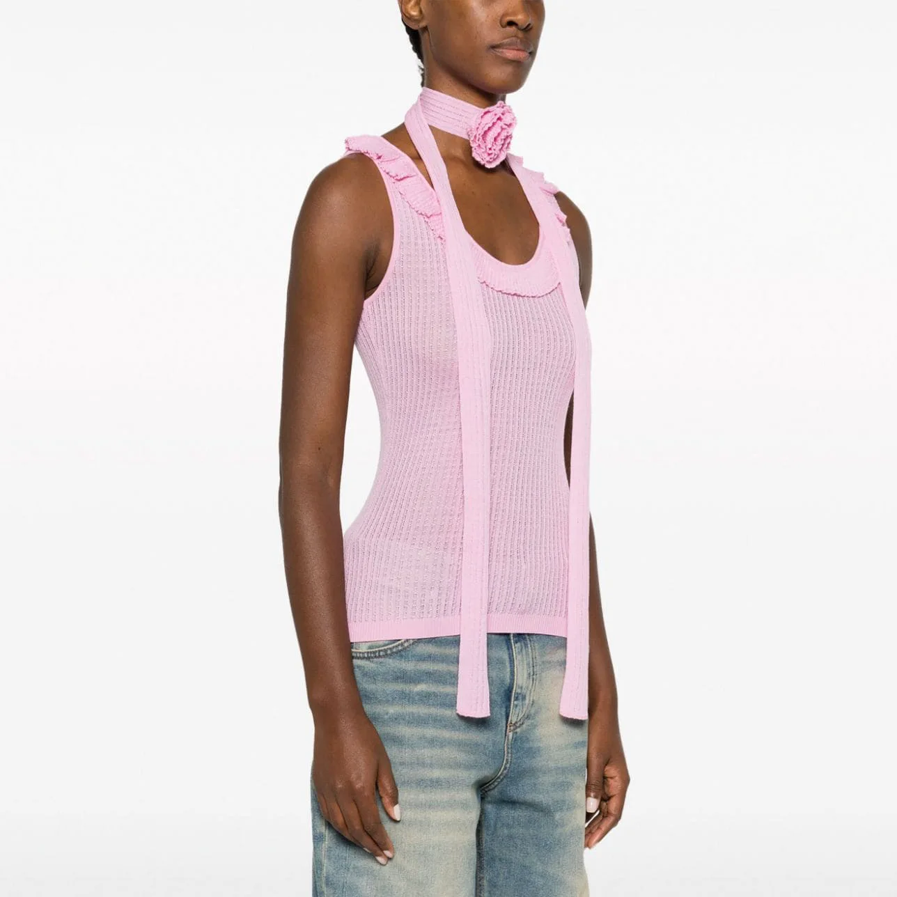 Sexy tight top three-dimensional handmade flower lace knitted vest fashionable simple versatile temperament luxury elegant vacat
Sexy tight top three-dimensional handmade flower lace knitted vest fashionable simple versatile temperament luxury elegant vacat