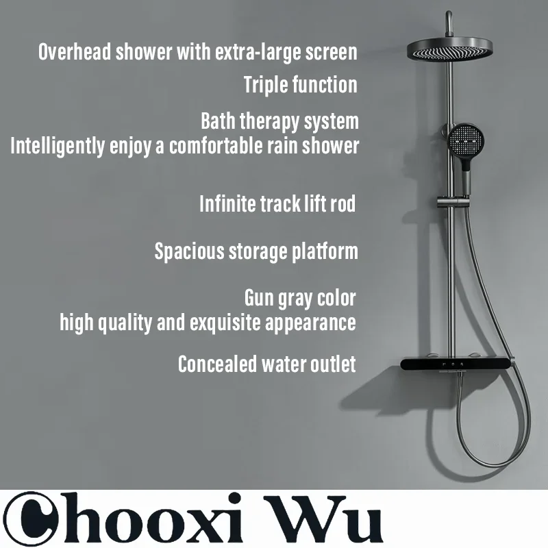 Grey Shower System Set Bathroom Digital LED Rain Showers Faucet Brass Bath Thermostat Rainfall Shower 3 Way with Bidet Taps Sets
Grey Shower System Set Bathroom Digital LED Rain Showers Faucet Brass Bath Thermostat Rainfall Shower 3 Way with Bidet Taps Sets