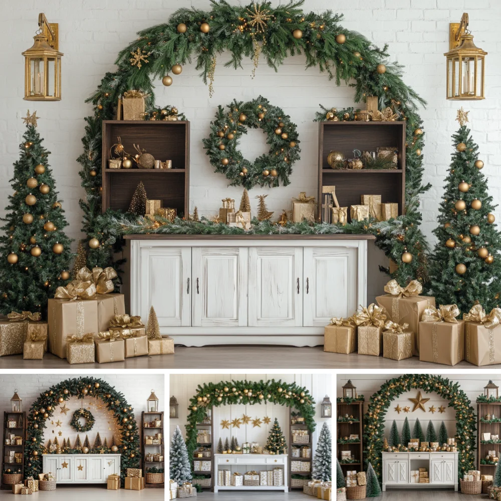 Minimal Gold Christmas Photography Backdrop White Brick Pine Arch Wreath Gift Tree Lantern Newborn Studio Shoot Fabric Prop
Minimal Gold Christmas Photography Backdrop White Brick Pine Arch Wreath Gift Tree Lantern Newborn Studio Shoot Fabric Prop