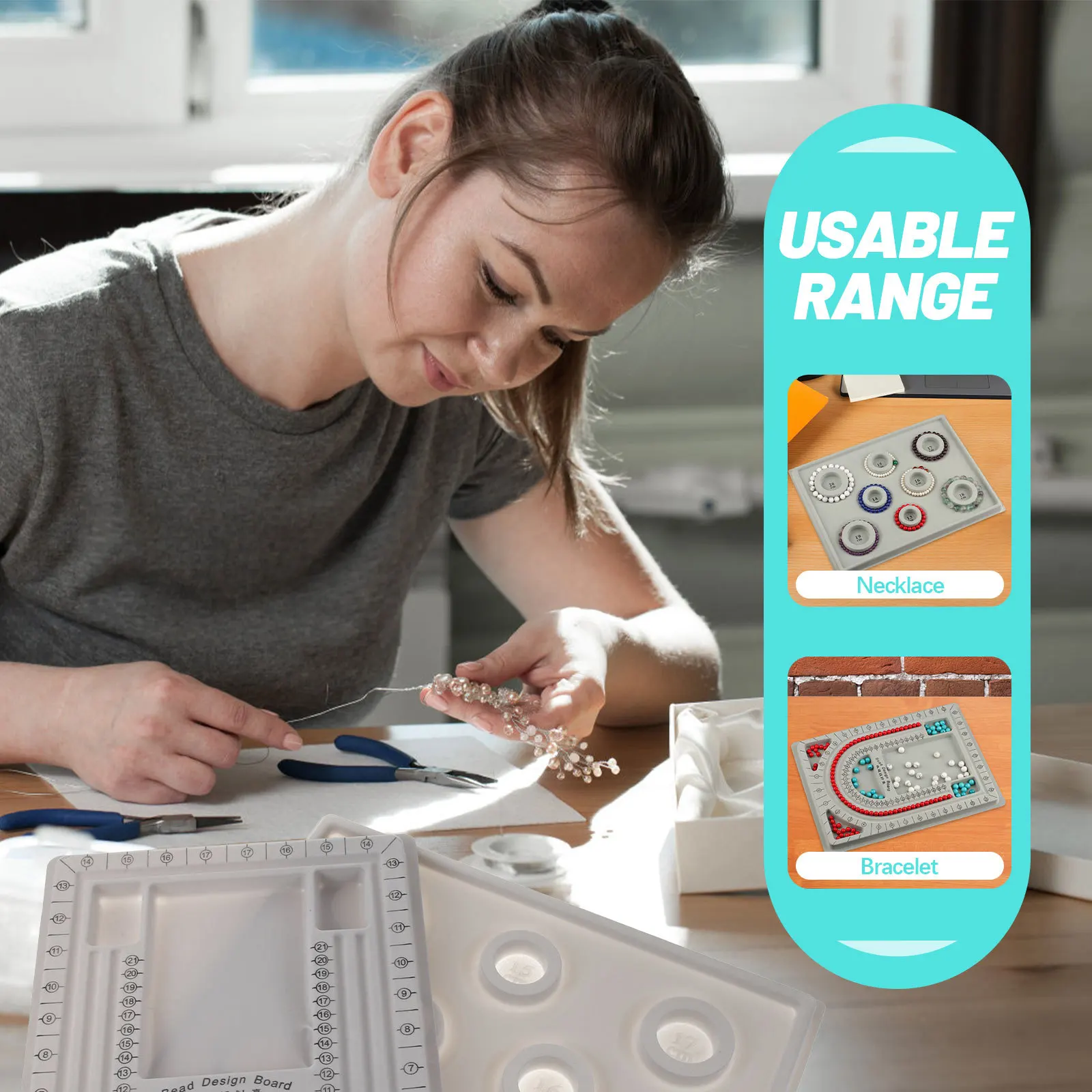 2Pcs Jewelry Bead Design Boards Measurement Tray Tool for DIY Necklace Bracelet Making Non-Slip Stable Crafting Accessory
2Pcs Jewelry Bead Design Boards Measurement Tray Tool for DIY Necklace Bracelet Making Non-Slip Stable Crafting Accessory