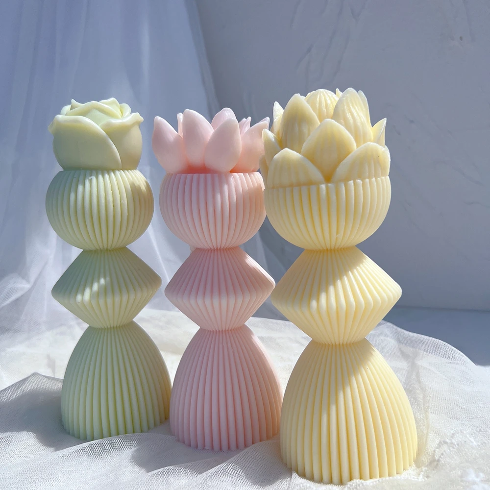 Geometric Floral Soy Wax Mold Lotus With Ribbed Pillar Candle Mold Aesthetic Rose Flower Silicone Mould
Geometric Floral Soy Wax Mold Lotus With Ribbed Pillar Candle Mold Aesthetic Rose Flower Silicone Mould