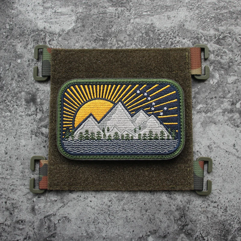 Outdoor Bag Accessories Fully Embroidered Large Terrain Camp Replica Landscape Camp Morale Badge Hook&Loop Backpack Patches
Outdoor Bag Accessories Fully Embroidered Large Terrain Camp Replica Landscape Camp Morale Badge Hook&Loop Backpack Patches