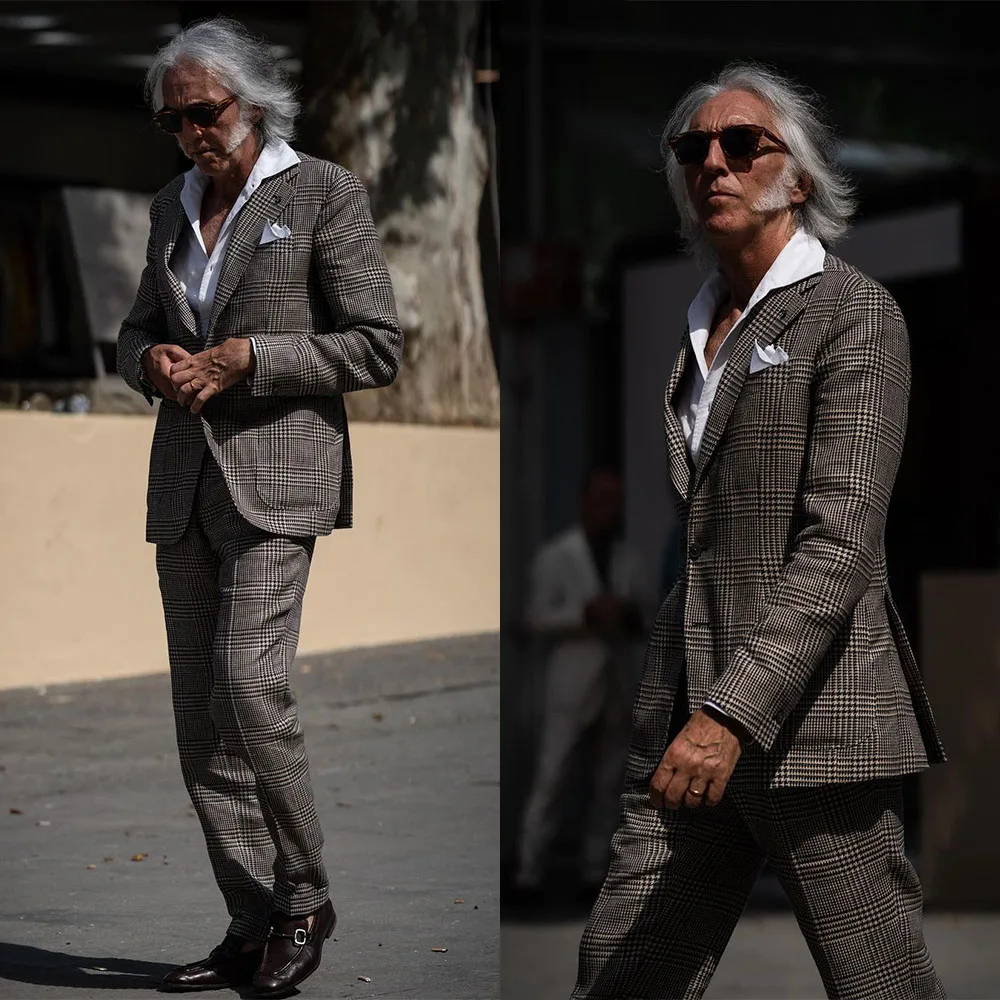 Men Suit Dark Gray Tailor-Made Plaid 2 Pieces Single Breasted Blazer Pants Fashion Work Wear Formal Causal Daily Party Tailored
Men Suit Dark Gray Tailor-Made Plaid 2 Pieces Single Breasted Blazer Pants Fashion Work Wear Formal Causal Daily Party Tailored