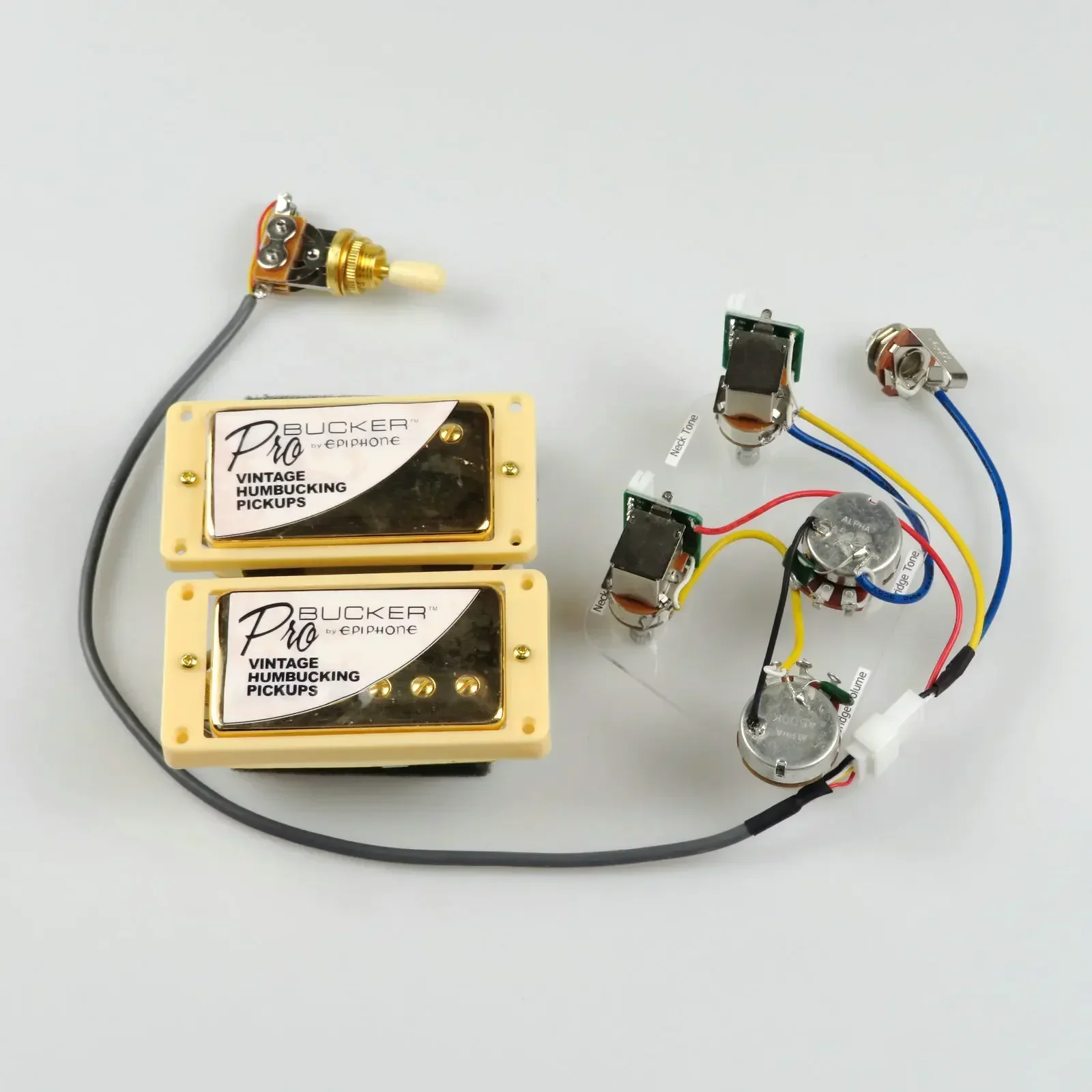 Standard Electric Guitar Humbucker Pickups ProBucker with pro Quick Connection Wiring Harness Golden Cover
Standard Electric Guitar Humbucker Pickups ProBucker with pro Quick Connection Wiring Harness Golden Cover