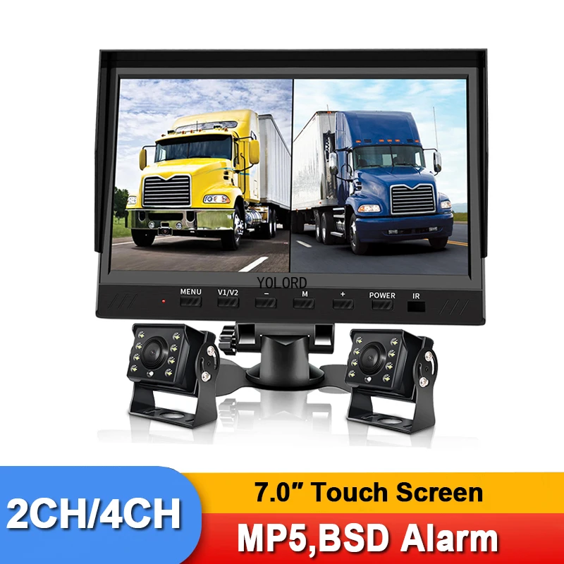 7 Inch AHD 1080P 2CH/4CH Vehicle Wired Back up Camera System Split Screen Security Surveillance Video DVR Car Truck Bus Recorder
7 Inch AHD 1080P 2CH/4CH Vehicle Wired Back up Camera System Split Screen Security Surveillance Video DVR Car Truck Bus Recorder
