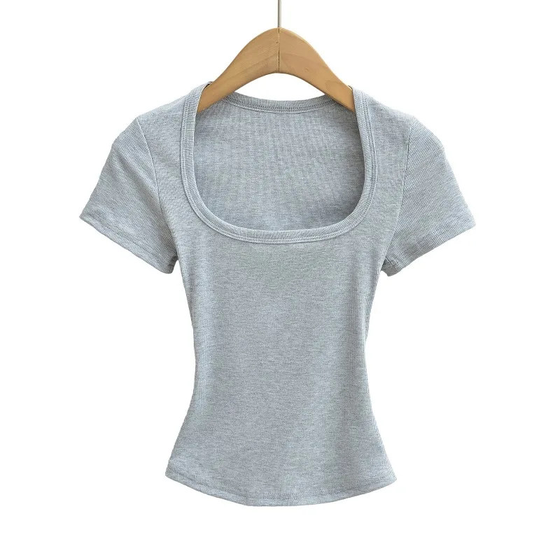 Summer Square Neck High Elasticity Crop Top Women's Short Sleeved Sexy Top Slim Fit Pullover Base Shirt
Summer Square Neck High Elasticity Crop Top Women's Short Sleeved Sexy Top Slim Fit Pullover Base Shirt