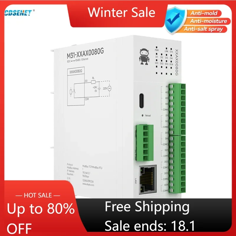 8DO Модуль дистанційного вводу-виводу RS485 Ethernet CDSENET M31-XXAX0080G Аксесування аналогового комутатора Modbus TCP RTU Оновлення мікропрограми PNP NPN
8DO Модуль дистанційного вводу-виводу RS485 Ethernet CDSENET M31-XXAX0080G Аксесування аналогового комутатора Modbus TCP RTU Оновлення мікропрограми PNP NPN