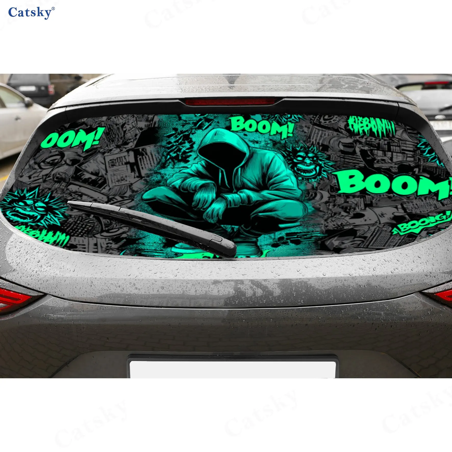 Neon Green Comic Collage PVC Perforated Car Vinyl Wraps, Durable Car Rear Windshield Sticker, Waterproof Car Rear Window Decal
Neon Green Comic Collage PVC Perforated Car Vinyl Wraps, Durable Car Rear Windshield Sticker, Waterproof Car Rear Window Decal