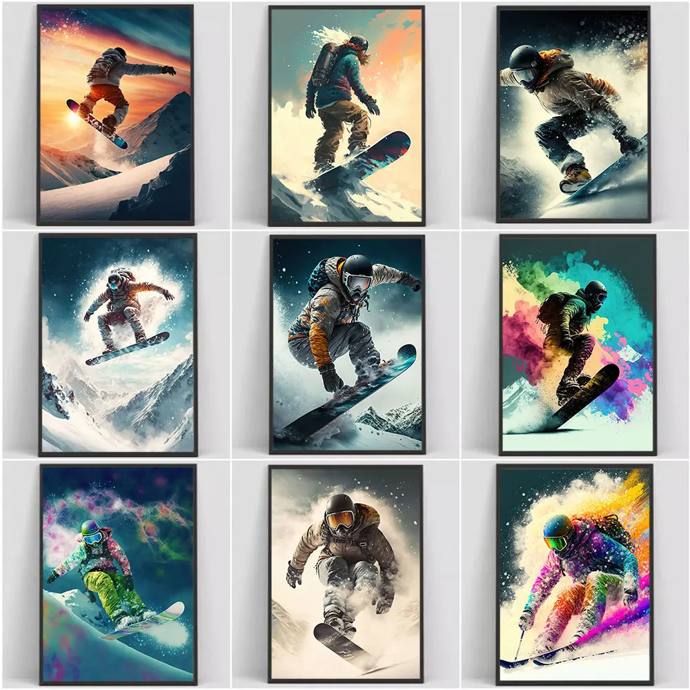 Winter Sports Snowboard Skiing Posters and Prints Canvas Painting Modern Skiing Wall Art Pictures Living Room Skiing Club Decor
Winter Sports Snowboard Skiing Posters and Prints Canvas Painting Modern Skiing Wall Art Pictures Living Room Skiing Club Decor