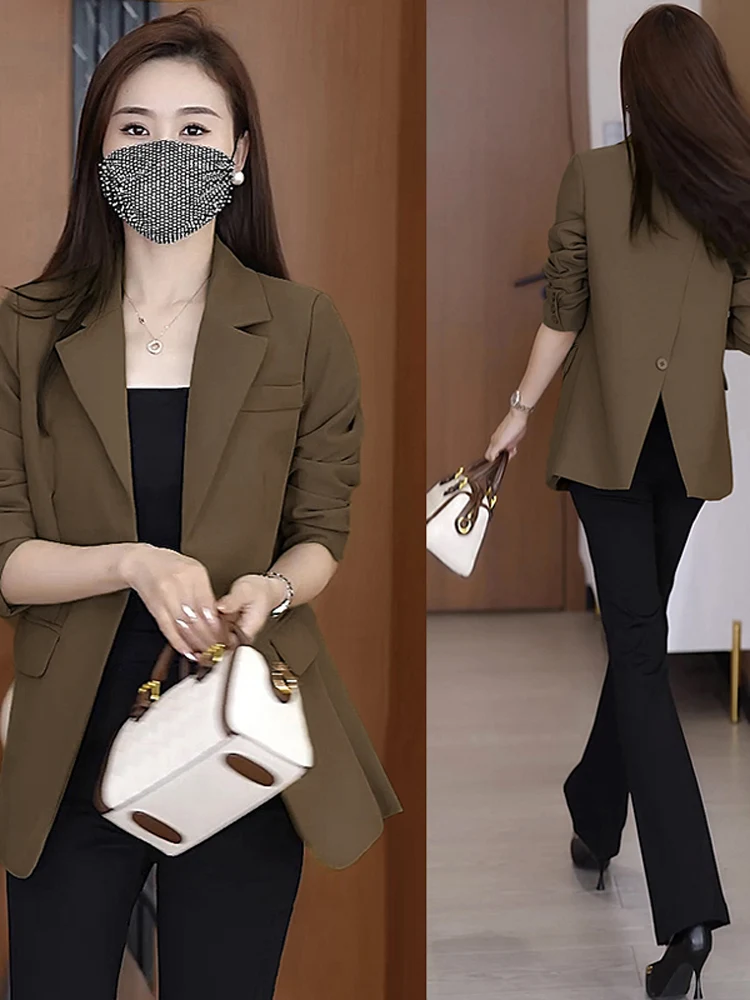 Elegant Autumn Outfit Women's Small Suit Vintage Outerwear Fashionable Commute Style Loose Fit Long Sleeve Pure Color Button ...
Elegant Autumn Outfit Women's Small Suit Vintage Outerwear Fashionable Commute Style Loose Fit Long Sleeve Pure Color Button ...