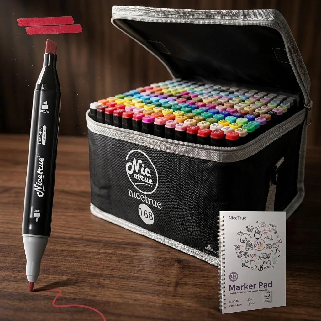 Nicetrue Double Tip Color Markers Alcohol-based Smooth Color Flow Ideal for Character Design Fashion Designers Gift Set Art Pad
Nicetrue Double Tip Color Markers Alcohol-based Smooth Color Flow Ideal for Character Design Fashion Designers Gift Set Art Pad