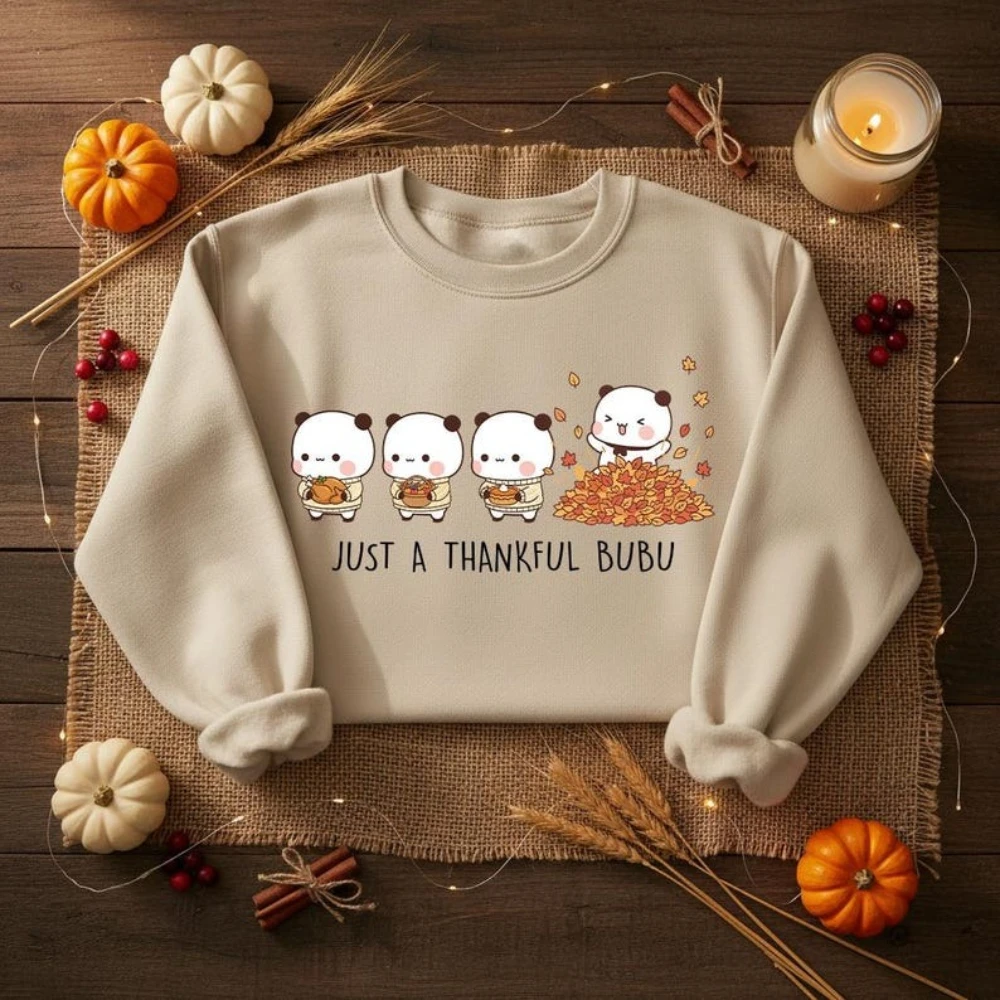 Толстовка Just A Thankful Bubu, милый осенний пуловер Bubu Dudu, удобные топы унисекс с круглым вырезом на День Благодарения, мужские и женские повседневные уличные костюмы
Толстовка Just A Thankful Bubu, милый осенний пуловер Bubu Dudu, удобные топы унисекс с круглым вырезом на День Благодарения, мужские и женские повседневные уличные костюмы