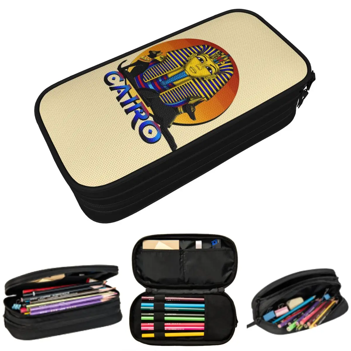 Ancient Gold Pharaoh Egypt King Tut Egyptian Hieroglyphic Pencil Case Pen Box Pencil Bag Stationery Supplies Pen Holder Bag
Ancient Gold Pharaoh Egypt King Tut Egyptian Hieroglyphic Pencil Case Pen Box Pencil Bag Stationery Supplies Pen Holder Bag