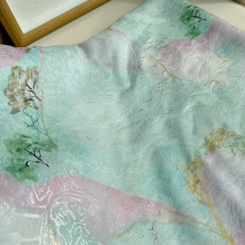 1meter Cyan Jacquard Fabric Chinese Style Hanfu Qipao DIY Material Shimmer Ethnic Fashion Dressmaking Home Textile Sewing Craft
1meter Cyan Jacquard Fabric Chinese Style Hanfu Qipao DIY Material Shimmer Ethnic Fashion Dressmaking Home Textile Sewing Craft