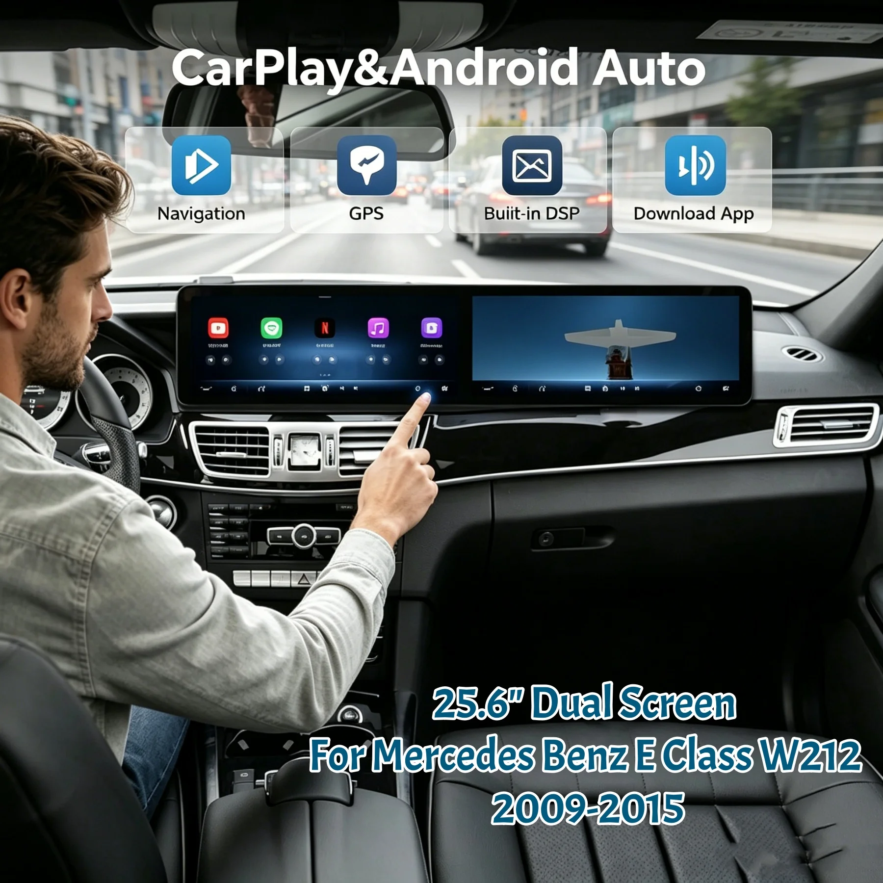 12.8+12.8 inch Dual Screen Android Carplay For Mercedes Benz E W212 NTG 5.0 4.5 4.0 2009-2015 GPS Car Multimedia Video Player
12.8+12.8 inch Dual Screen Android Carplay For Mercedes Benz E W212 NTG 5.0 4.5 4.0 2009-2015 GPS Car Multimedia Video Player