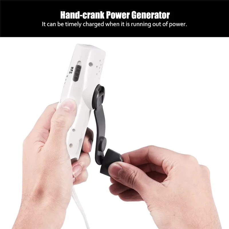 AM/FM Portable Hand Crank Radio Flashlight Dynamo Emergency Power Supply With AM/FM Radio Player
AM/FM Portable Hand Crank Radio Flashlight Dynamo Emergency Power Supply With AM/FM Radio Player