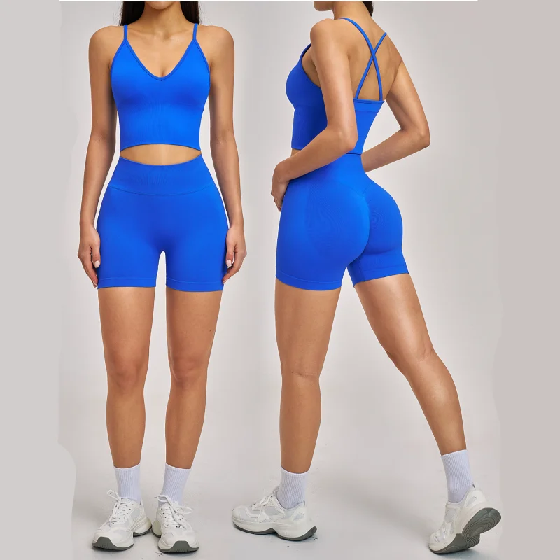 Бесшовный комплект для йоги: спортивный костюм из 2 предметов, женская одежда для тренировок, спортивный топ, шорты с высокой талией, фитнес-бюстгальтер, спортивная одежда
Бесшовный комплект для йоги: спортивный костюм из 2 предметов, женская одежда для тренировок, спортивный топ, шорты с высокой талией, фитнес-бюстгальтер, спортивная одежда