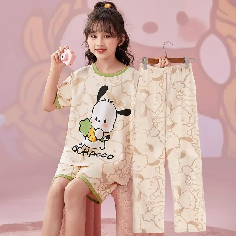 Girl Short-Sleeved Short Pajamas Set Girls Round Neck T-Shirt Trousers Home Clothes Summer New Soft Parent-Child Three-Piece Set
Girl Short-Sleeved Short Pajamas Set Girls Round Neck T-Shirt Trousers Home Clothes Summer New Soft Parent-Child Three-Piece Set