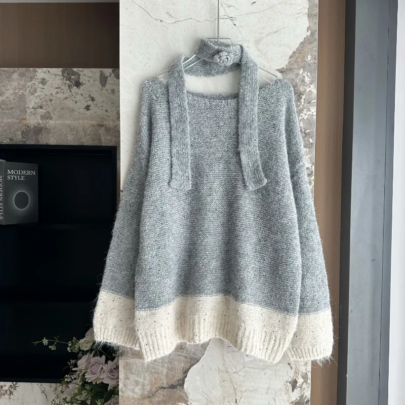 Sweet Hot Girl Slash Neck Halter Sweater Women's Autumn/winter Loose Off Shoulder Sequin Knitted Pullover Fashion Female Clothes
Sweet Hot Girl Slash Neck Halter Sweater Women's Autumn/winter Loose Off Shoulder Sequin Knitted Pullover Fashion Female Clothes