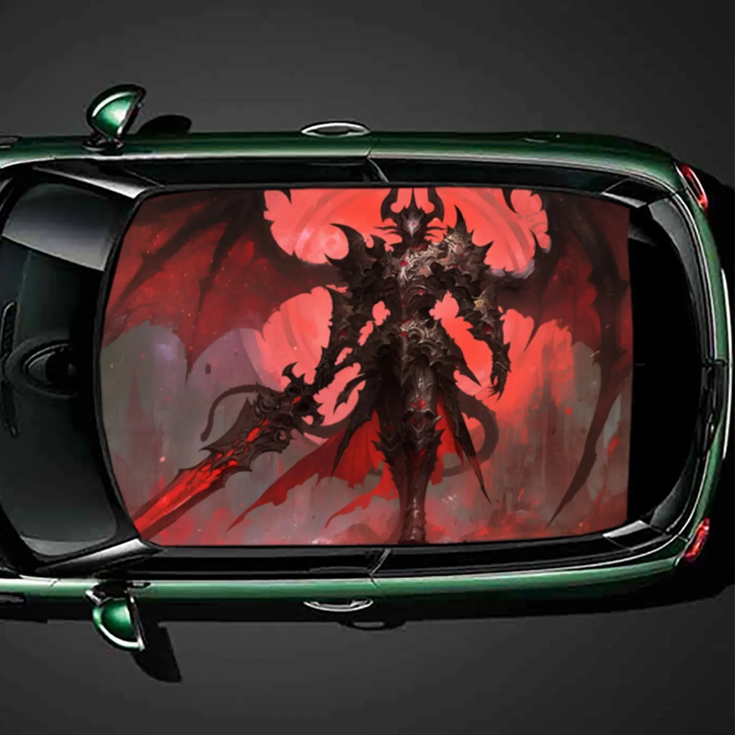 Dark Demon Mecha PVC Car Roof Vinyl Wrap, Self-Adhesive Waterproof Automotive Sticker, Anti-Scratch Decorative Film for Sedan/SU
Dark Demon Mecha PVC Car Roof Vinyl Wrap, Self-Adhesive Waterproof Automotive Sticker, Anti-Scratch Decorative Film for Sedan/SU