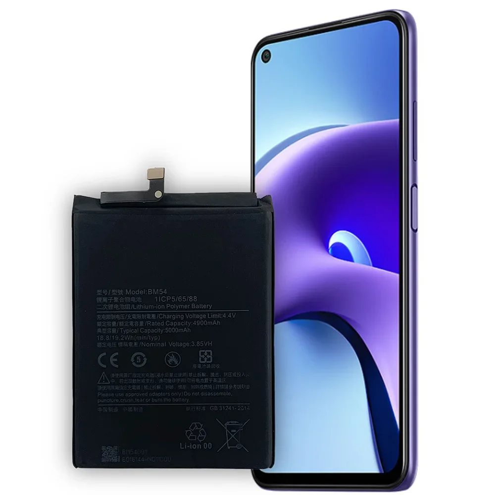 BM54 Высококачественный новый сменный аккумулятор для Xiaomi Redmi Note 9T MIUI Redmi Note 9 5G, последняя батарея большой емкости
BM54 Высококачественный новый сменный аккумулятор для Xiaomi Redmi Note 9T MIUI Redmi Note 9 5G, последняя батарея большой емкости