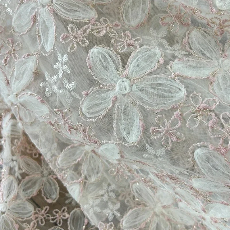Creative Embroidery Thread Sequin Mesh Material Lace Clothing Design Fabric Handmade DIY Skirt Fabric By The Yard
Creative Embroidery Thread Sequin Mesh Material Lace Clothing Design Fabric Handmade DIY Skirt Fabric By The Yard