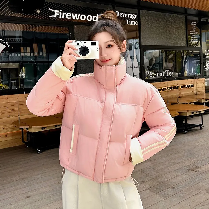 Fashionable Color Block Thickened Cotton Jacket Women's Winter Bread Style Loose Fit Stand Collar All-Match Outerwear
Fashionable Color Block Thickened Cotton Jacket Women's Winter Bread Style Loose Fit Stand Collar All-Match Outerwear