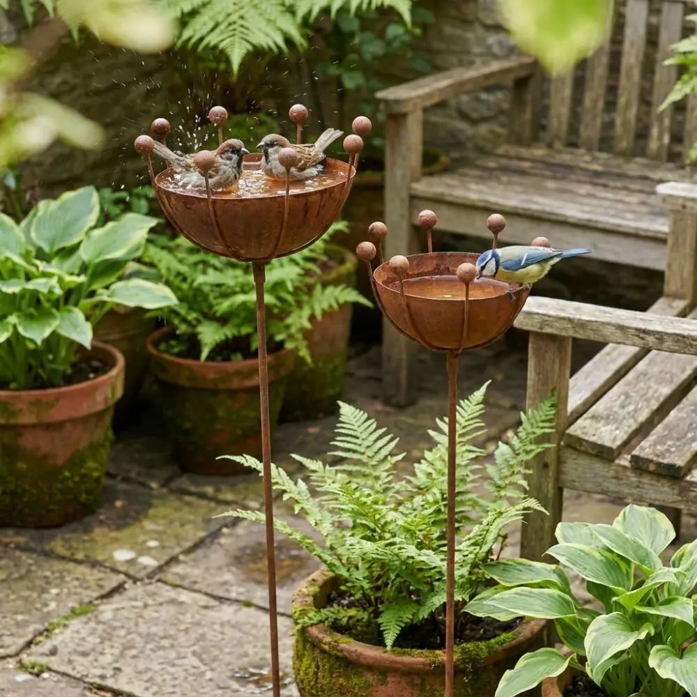 Iron Bracket Bird Feeder Garden Stake Weather-resistant Anti-tipping Bird Water Dispenser Insect Water Bowl Vintage Rustic
Iron Bracket Bird Feeder Garden Stake Weather-resistant Anti-tipping Bird Water Dispenser Insect Water Bowl Vintage Rustic