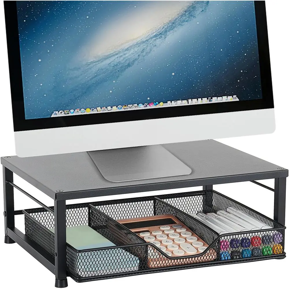 Compact Laptop and Monitor Stand, Desk Organizer, Office & School Desk Accessory, Black
Compact Laptop and Monitor Stand, Desk Organizer, Office & School Desk Accessory, Black
