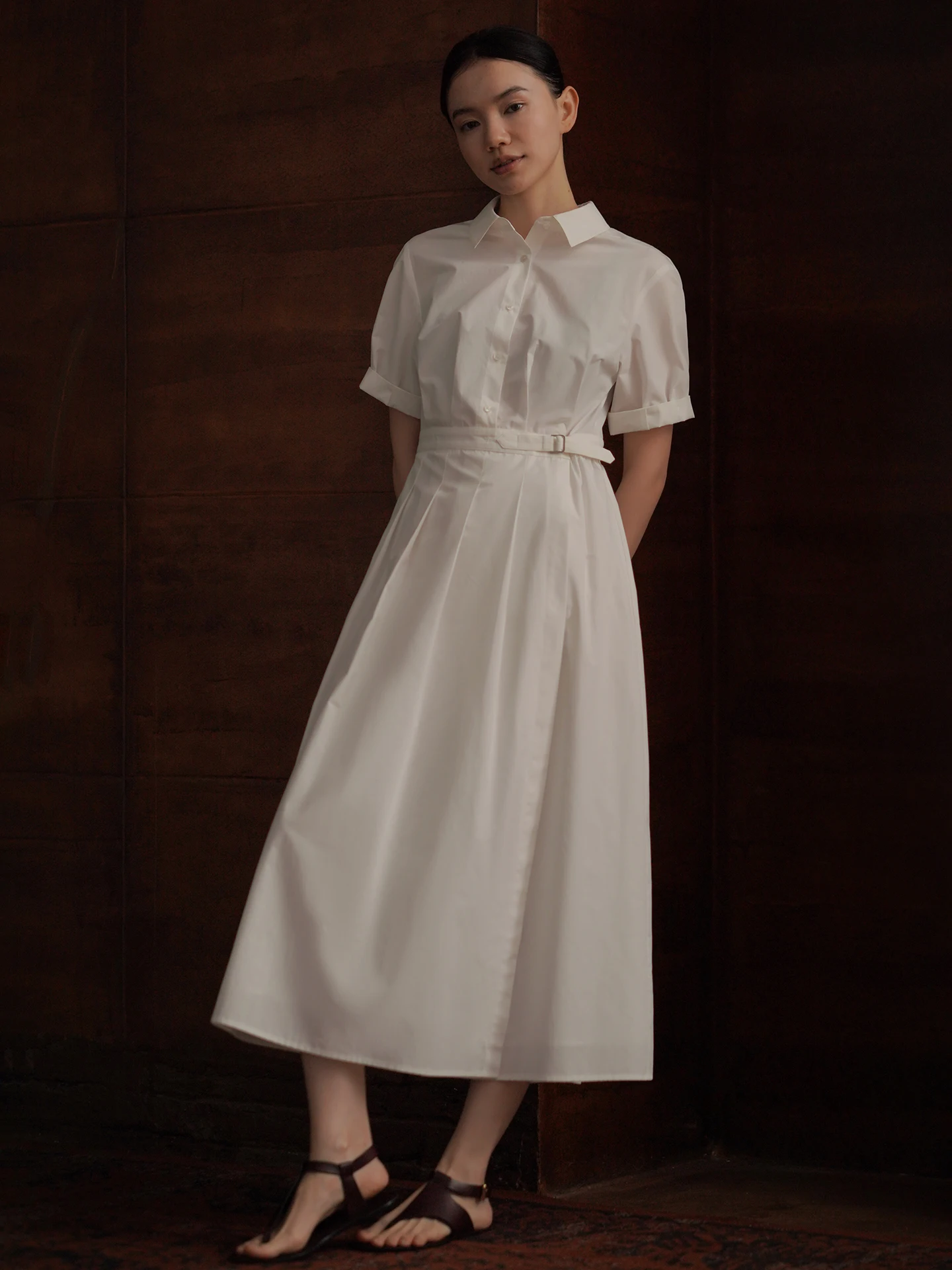 Classic Cotton Feel Shirt Dress Adjustable Waist Slimming Breathable Commute Friendly A-Line Skirt Casual Summer Dress
Classic Cotton Feel Shirt Dress Adjustable Waist Slimming Breathable Commute Friendly A-Line Skirt Casual Summer Dress