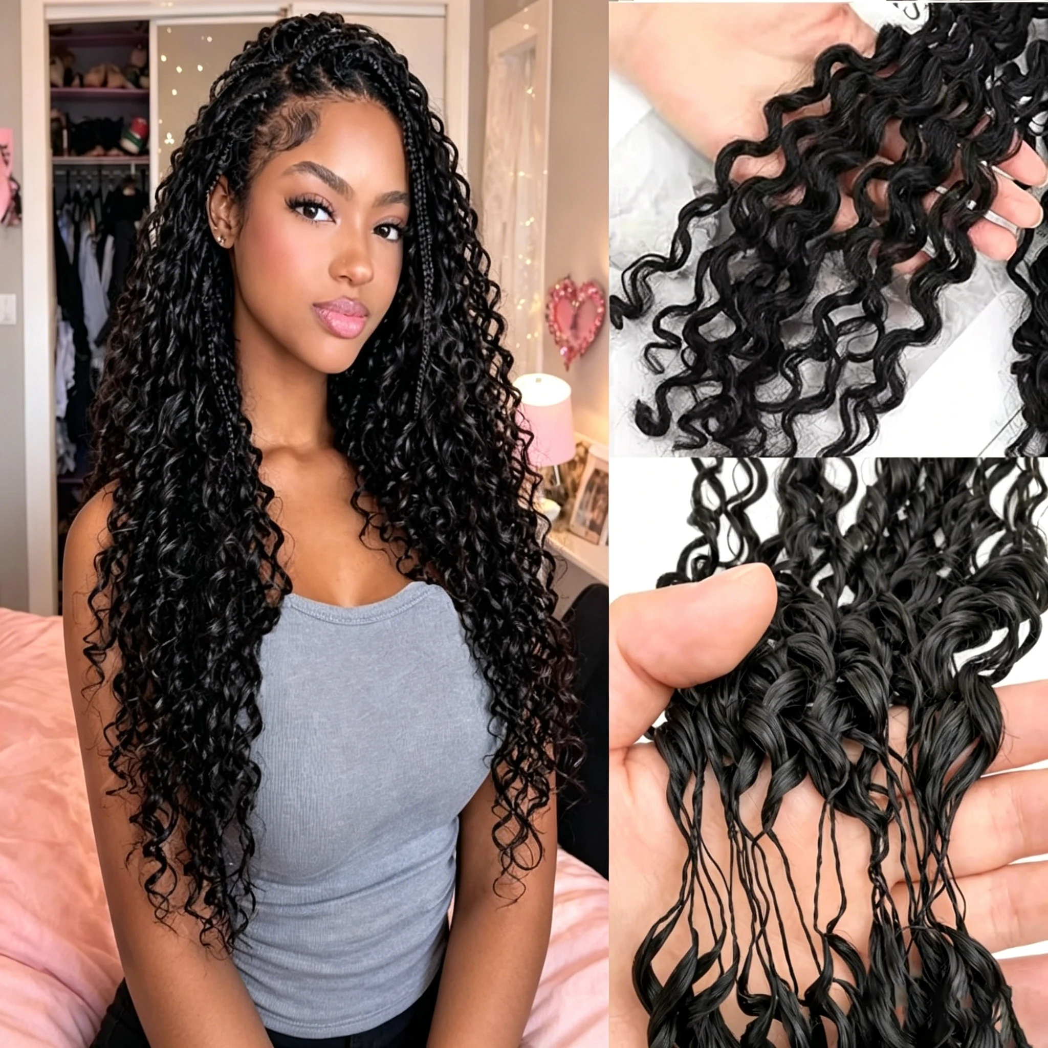 Curly Crochet Human Hair Knotless Pre-Separated Feather Human Deep Wave Crochet Hair Lightweight Reusable Remy Hair Extensions for Women
Curly Crochet Human Hair Knotless Pre-Separated Feather Human Deep Wave Crochet Hair Lightweight Reusable Remy Hair Extensions for Women