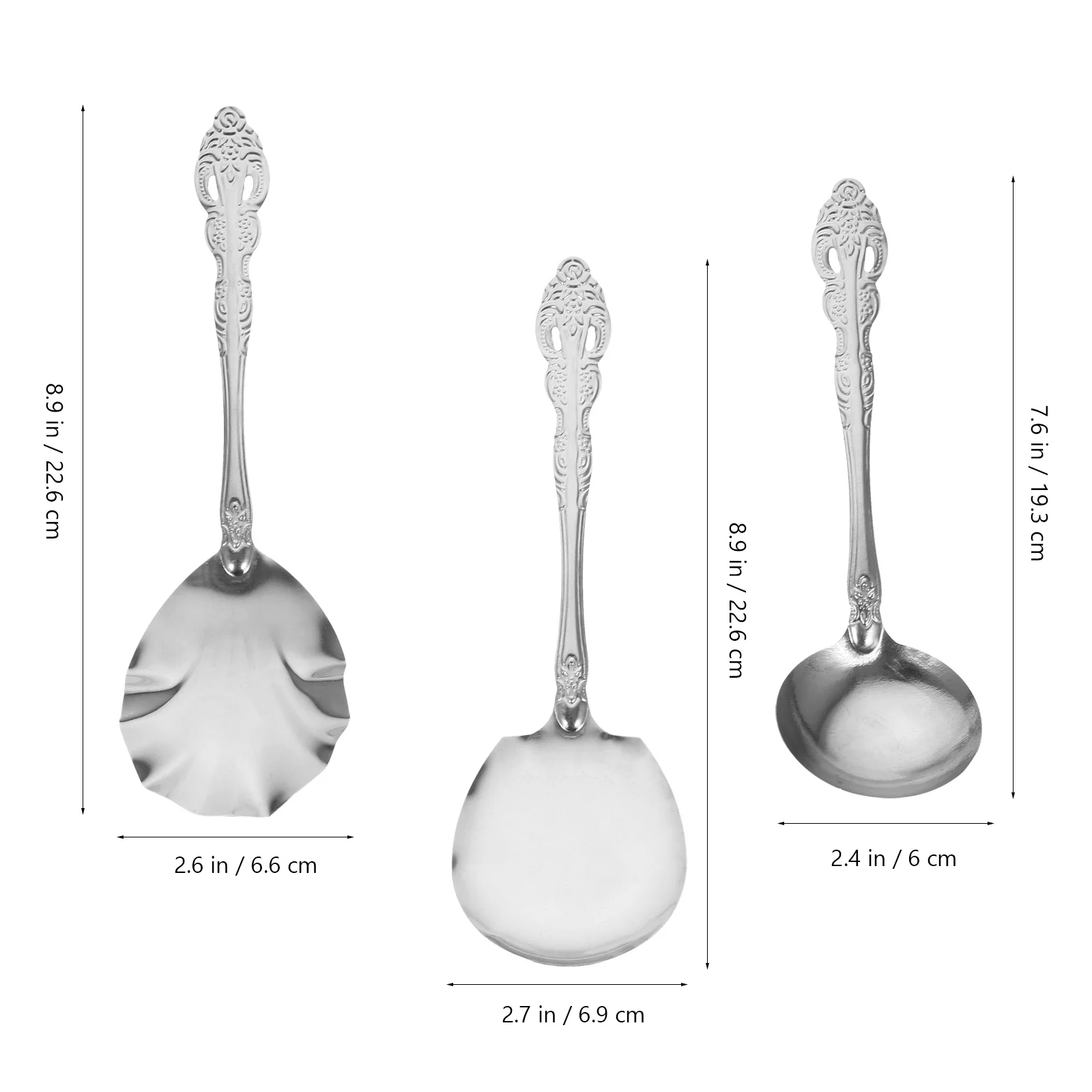 3Pcs Kitchen Utensils Stainless Steel Serving Spoons Lightweight Soup Rice Porridge Scooping Spoons Food Serving Set
3Pcs Kitchen Utensils Stainless Steel Serving Spoons Lightweight Soup Rice Porridge Scooping Spoons Food Serving Set