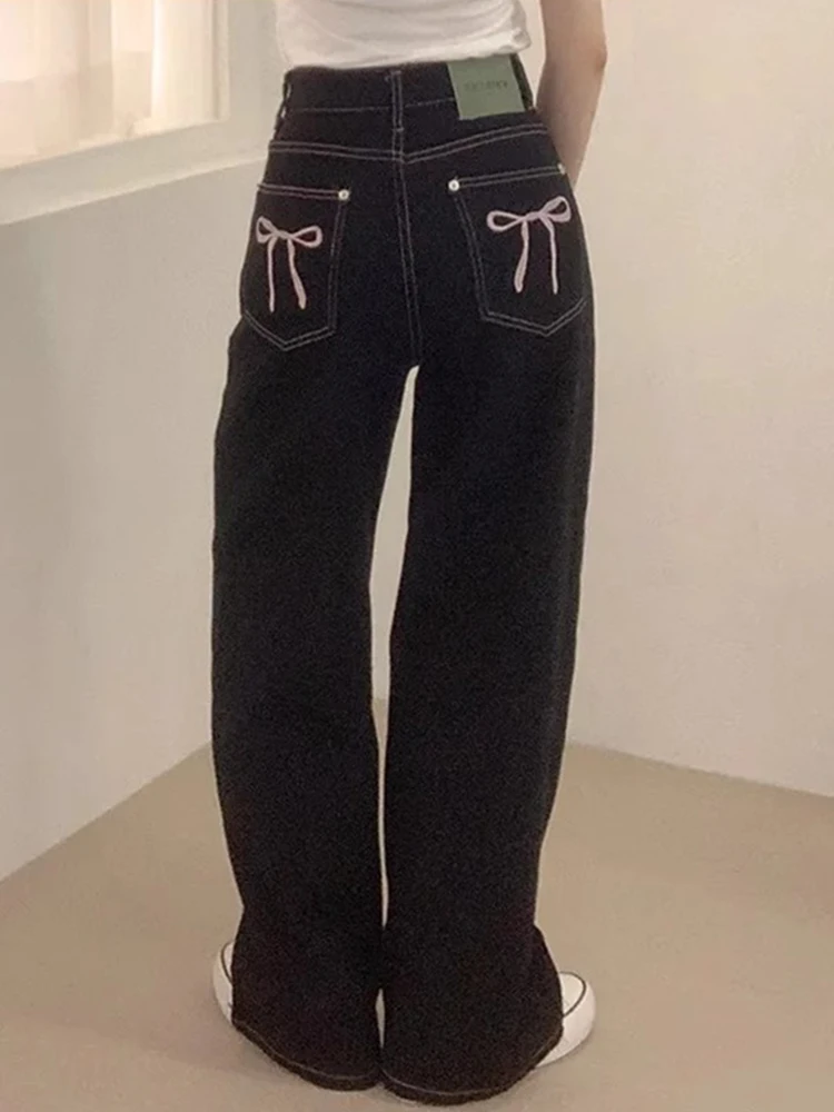 Ele Embroidered Knot Print Denim Pants Women's High Waist Straight Leg Long Trousers Casual Spring Faion
Ele Embroidered Knot Print Denim Pants Women's High Waist Straight Leg Long Trousers Casual Spring Faion